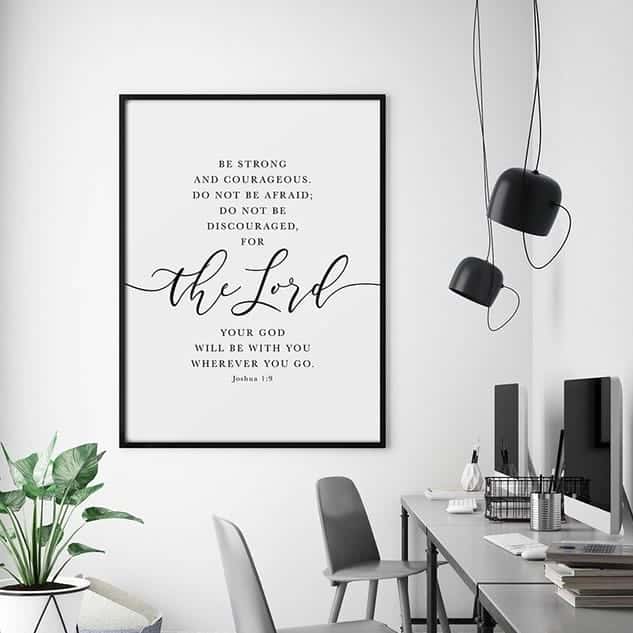 The Lord, your God will be with You, Joshua 1:9 | Single, Christian Wall Art, A2 at XILEF Art